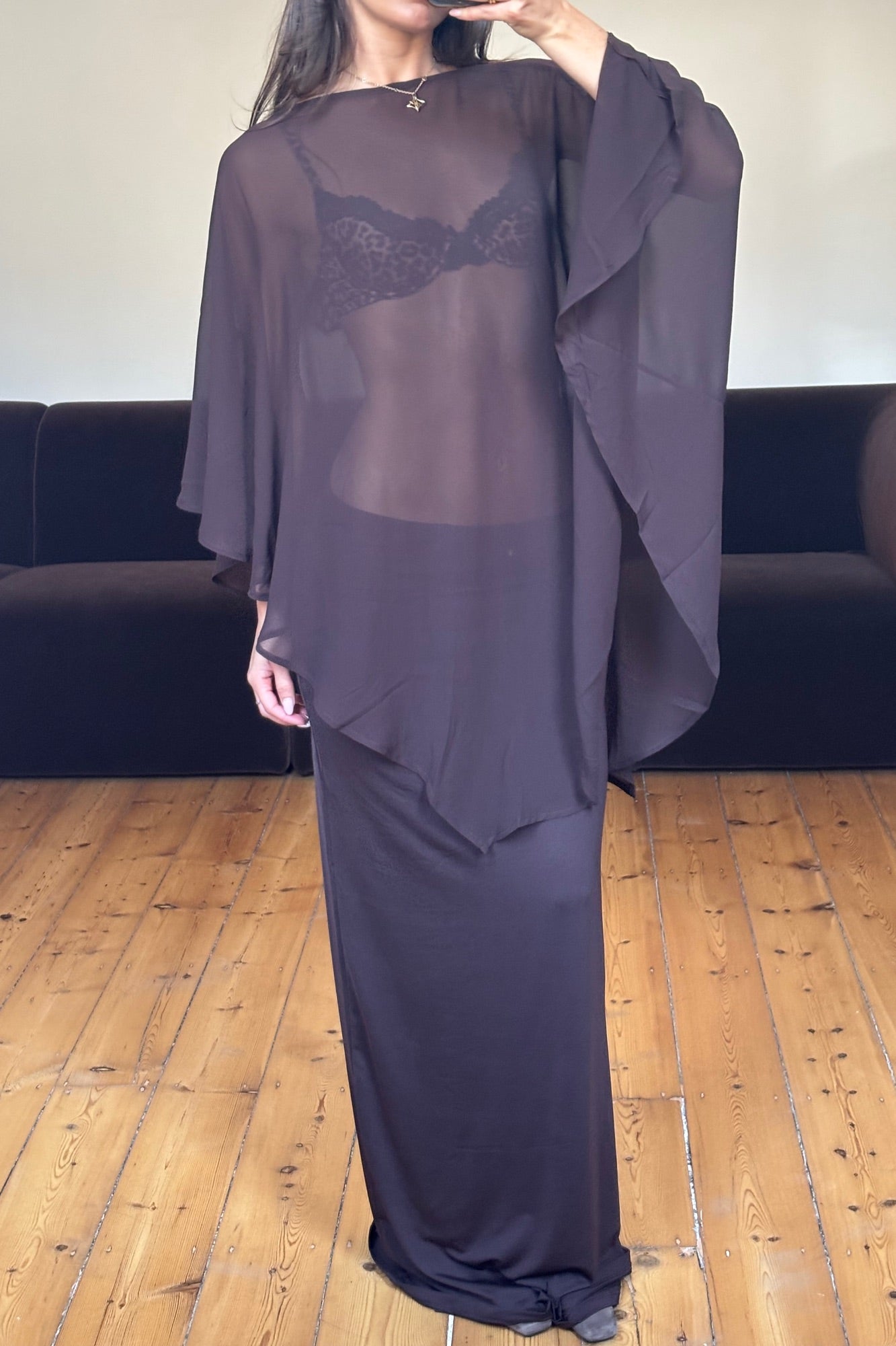 Lover Sheer Top Chocolate