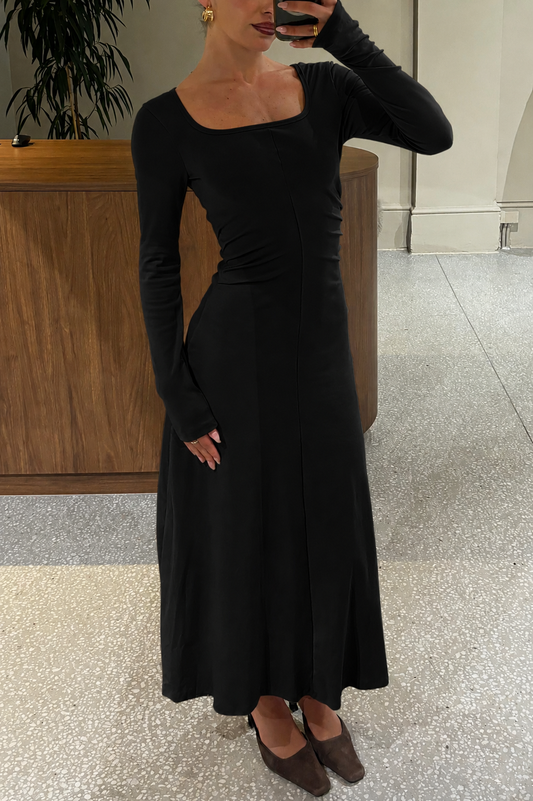 Alma Long Sleeve Dress Black