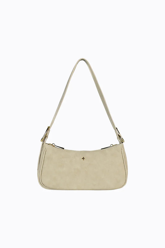 Jesabel Shoulder Bag Beige Suede/Gold